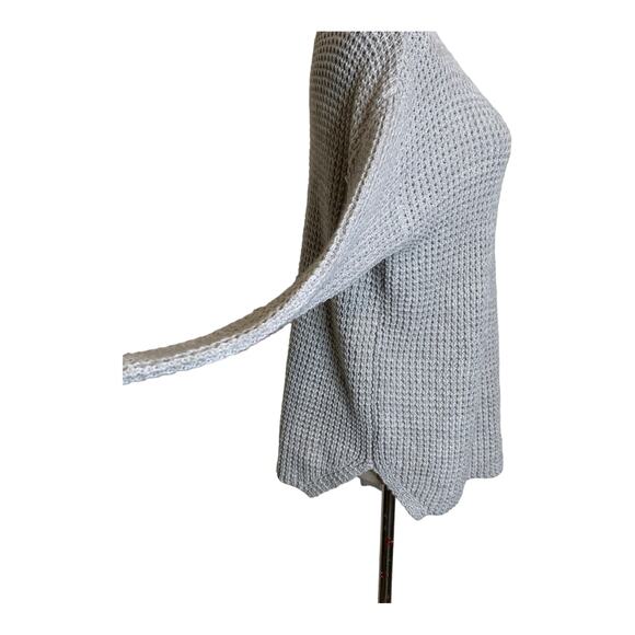 Black Tape gray honeycomb knit v neck long sleeves sweater size Small - Picture 4 of 11